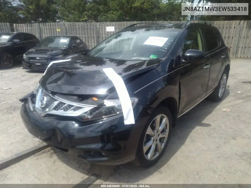 2014 Nissan Murano Le VIN: JN8AZ1MW3EW533418 Lot: 42638008