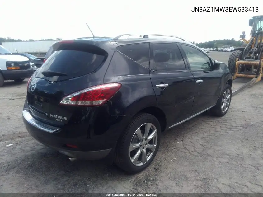 2014 Nissan Murano Le VIN: JN8AZ1MW3EW533418 Lot: 42638008