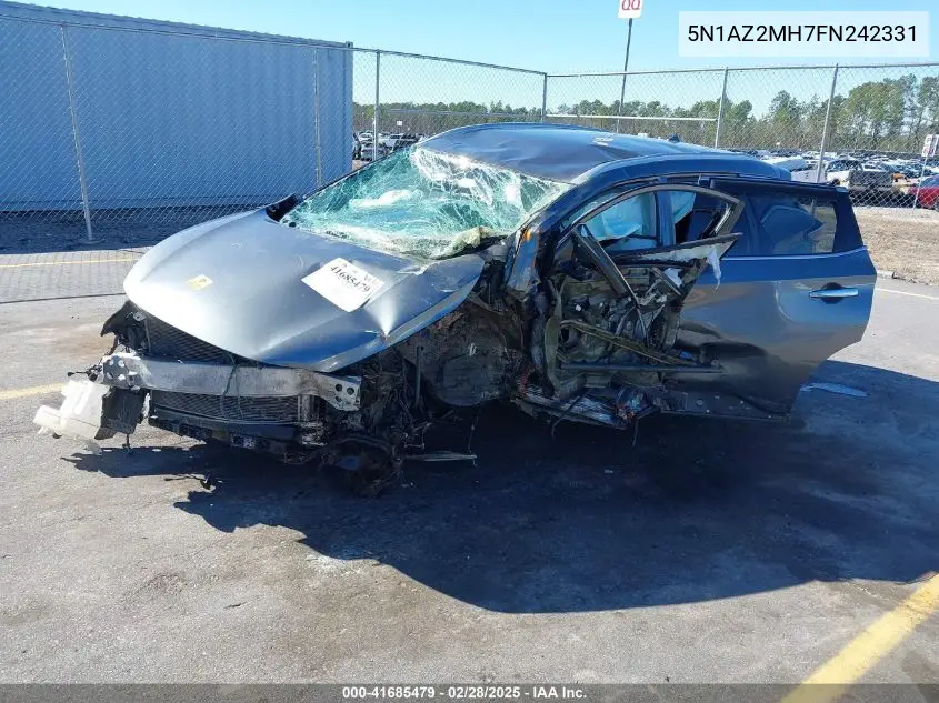 2015 Nissan Murano Sl VIN: 5N1AZ2MH7FN242331 Lot: 41685479