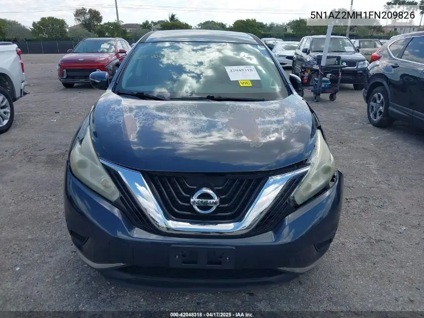 2015 Nissan Murano S VIN: 5N1AZ2MH1FN209826 Lot: 42048318