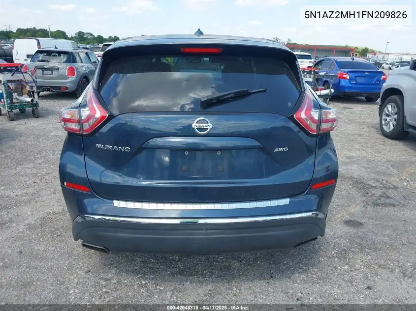 2015 Nissan Murano S VIN: 5N1AZ2MH1FN209826 Lot: 42048318