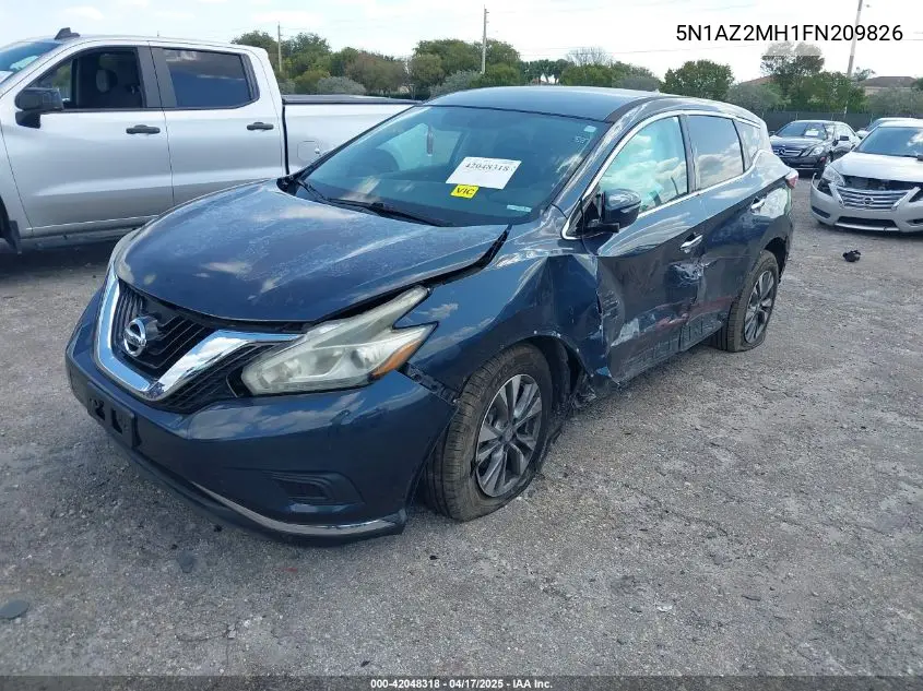 2015 Nissan Murano S VIN: 5N1AZ2MH1FN209826 Lot: 42048318