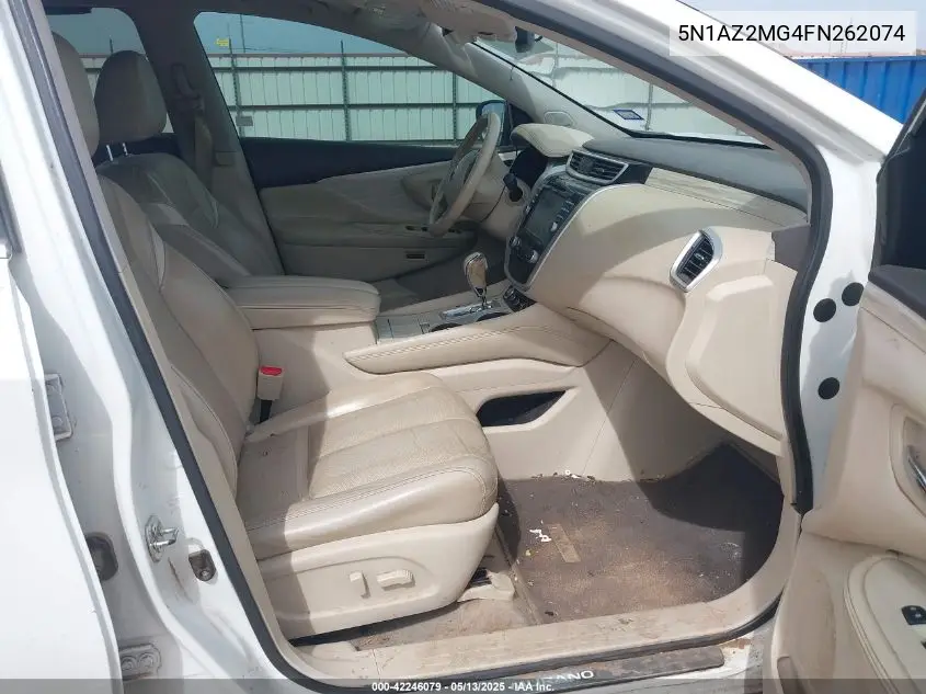 2015 Nissan Murano Platinum VIN: 5N1AZ2MG4FN262074 Lot: 42246079