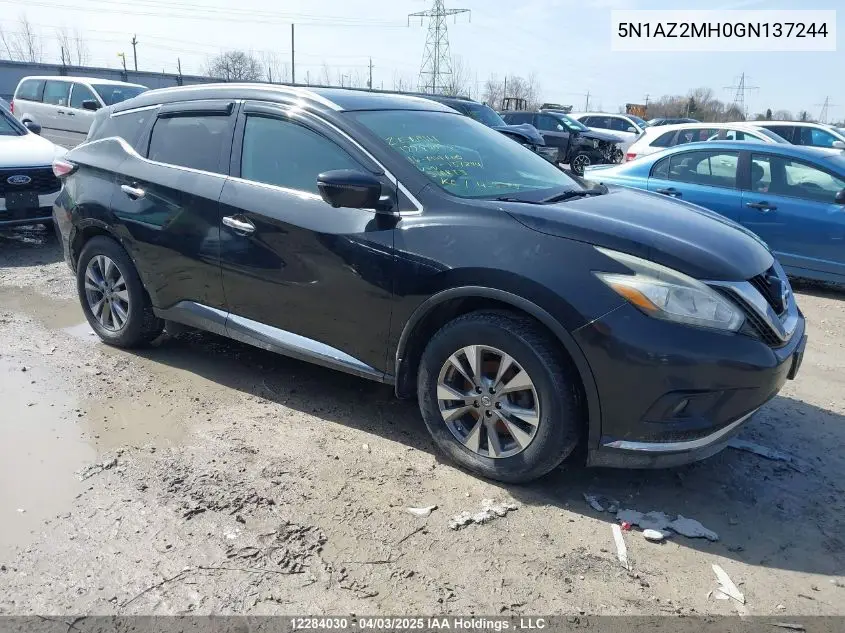 2016 Nissan Murano S/Sl/Sv/Platinum VIN: 5N1AZ2MH0GN137244 Lot: 12284030
