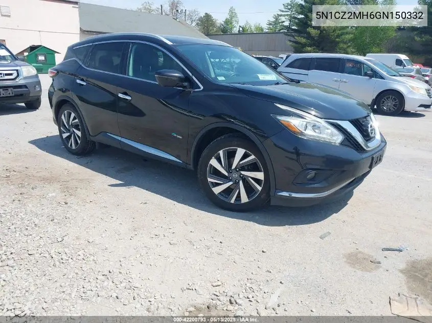 2016 Nissan Murano Hybrid Platinum VIN: 5N1CZ2MH6GN150332 Lot: 42200793