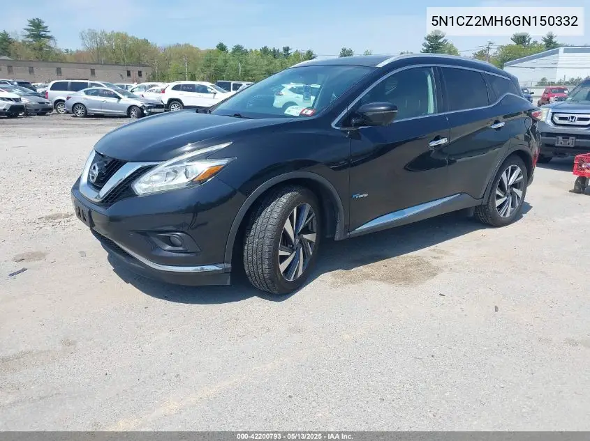 2016 Nissan Murano Hybrid Platinum VIN: 5N1CZ2MH6GN150332 Lot: 42200793