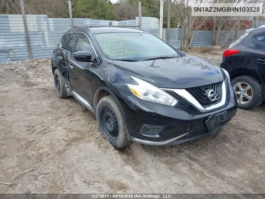 2017 Nissan Murano S VIN: 5N1AZ2MG8HN103528 Lot: 12278511