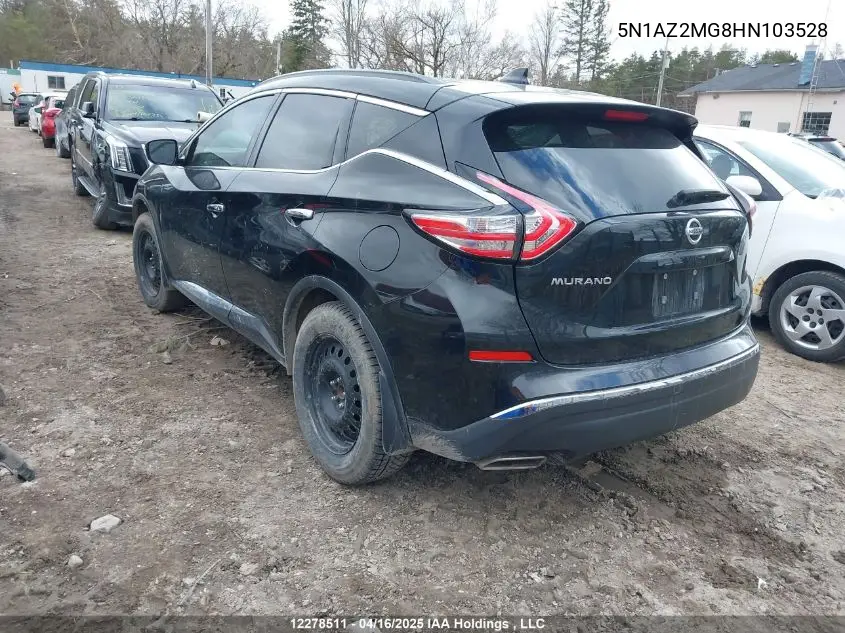 2017 Nissan Murano S VIN: 5N1AZ2MG8HN103528 Lot: 12278511