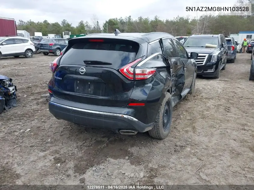 2017 Nissan Murano S VIN: 5N1AZ2MG8HN103528 Lot: 12278511