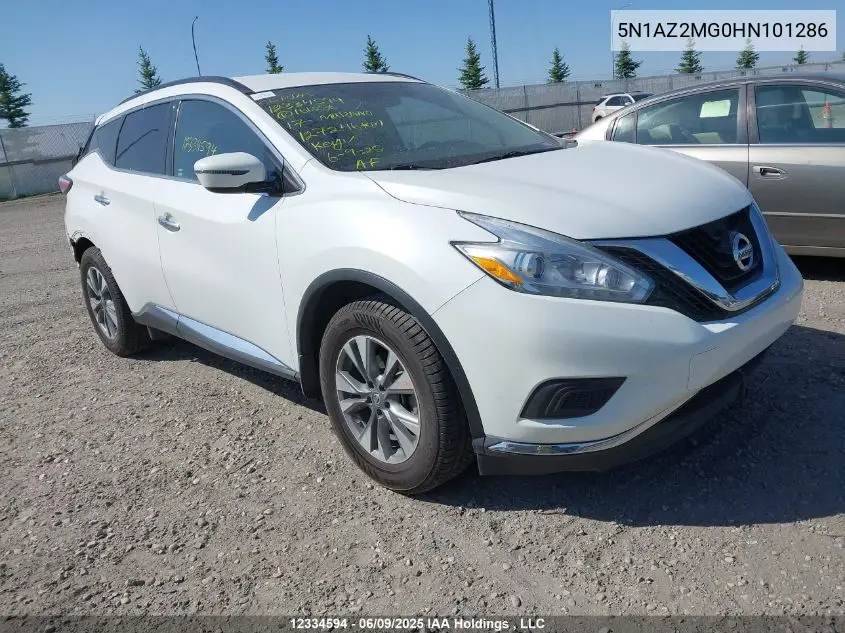 2017 Nissan Murano S/Sl/Sv/Platinum VIN: 5N1AZ2MG0HN101286 Lot: 12334594