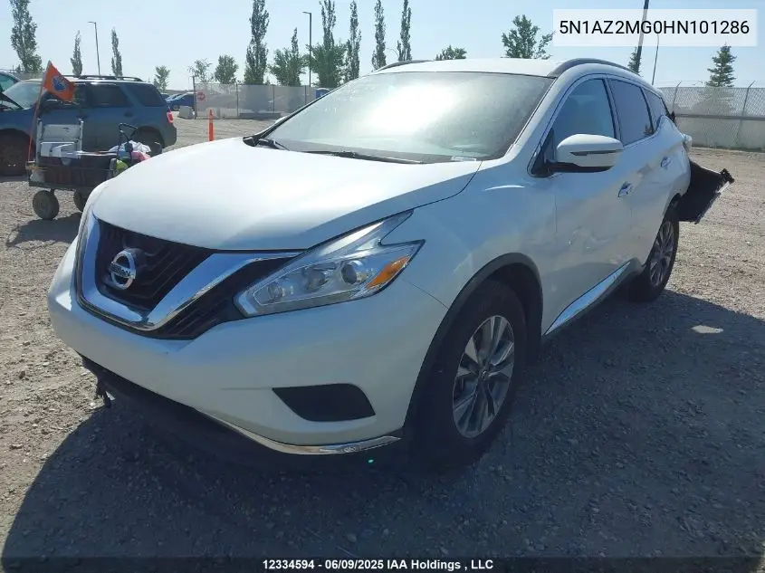 2017 Nissan Murano S/Sl/Sv/Platinum VIN: 5N1AZ2MG0HN101286 Lot: 12334594