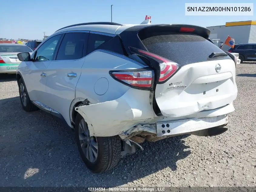 2017 Nissan Murano S/Sl/Sv/Platinum VIN: 5N1AZ2MG0HN101286 Lot: 12334594