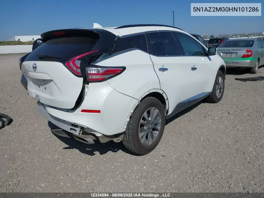 2017 Nissan Murano S/Sl/Sv/Platinum VIN: 5N1AZ2MG0HN101286 Lot: 12334594