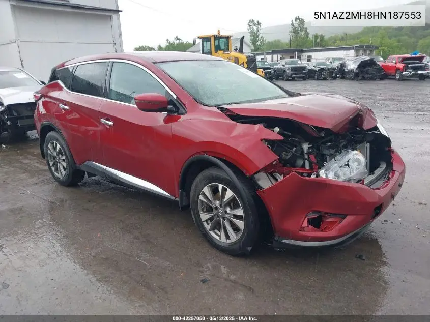 2017 Nissan Murano S VIN: 5N1AZ2MH8HN187553 Lot: 42257050