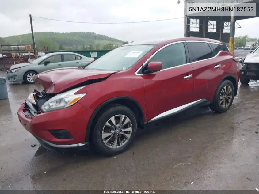 2017 Nissan Murano S VIN: 5N1AZ2MH8HN187553 Lot: 42257050