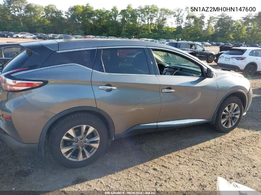 2017 Nissan Murano S VIN: 5N1AZ2MH0HN147600 Lot: 42606419