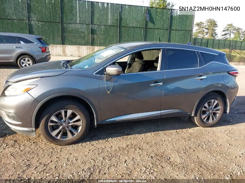 2017 Nissan Murano S VIN: 5N1AZ2MH0HN147600 Lot: 42606419