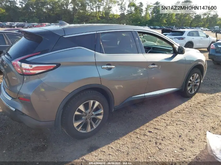 2017 Nissan Murano S VIN: 5N1AZ2MH0HN147600 Lot: 42606419