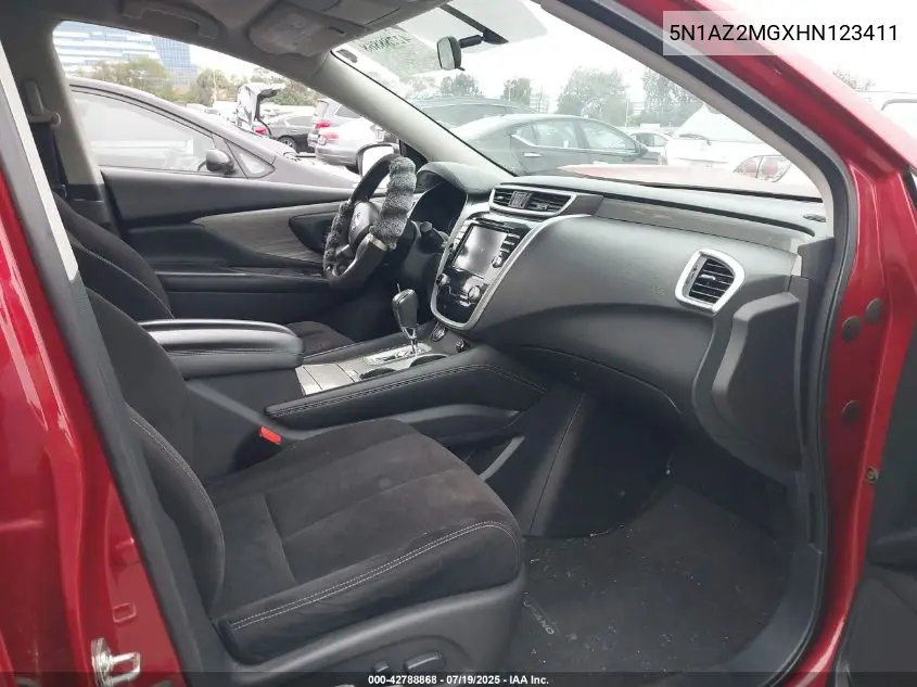 2017 Nissan Murano Sv VIN: 5N1AZ2MGXHN123411 Lot: 42788868