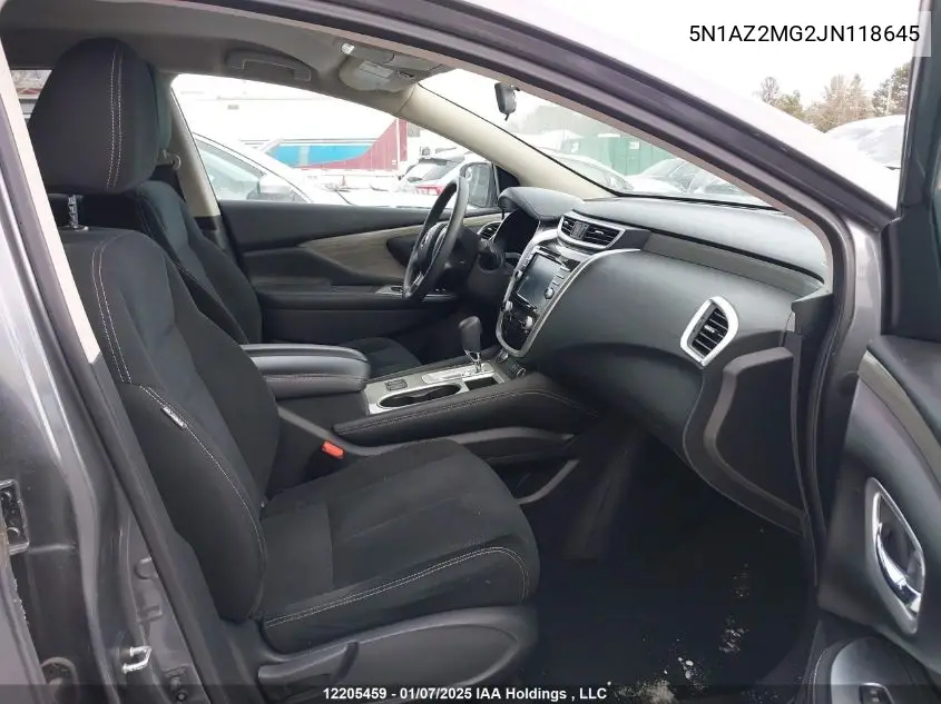2018 Nissan Murano S/Sl/Sv/Platinum VIN: 5N1AZ2MG2JN118645 Lot: 12205459