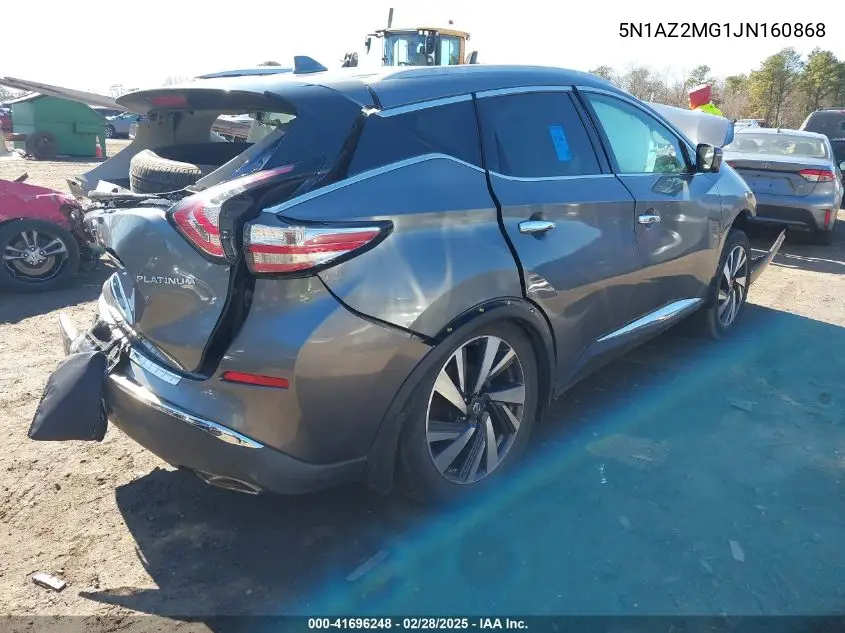 2018 Nissan Murano Platinum VIN: 5N1AZ2MG1JN160868 Lot: 41696248