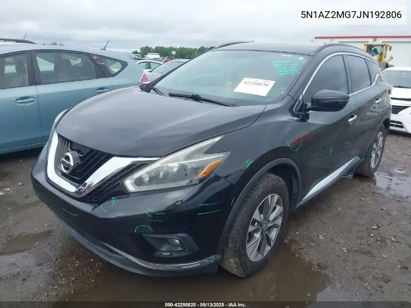 2018 Nissan Murano Sv VIN: 5N1AZ2MG7JN192806 Lot: 42250820