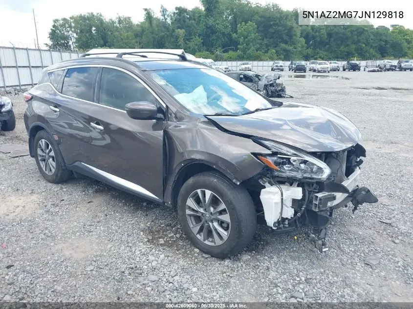 2018 Nissan Murano Sv VIN: 5N1AZ2MG7JN129818 Lot: 42609060