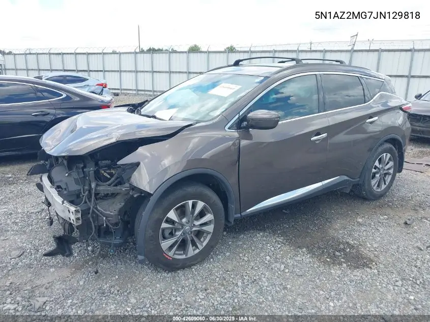 2018 Nissan Murano Sv VIN: 5N1AZ2MG7JN129818 Lot: 42609060