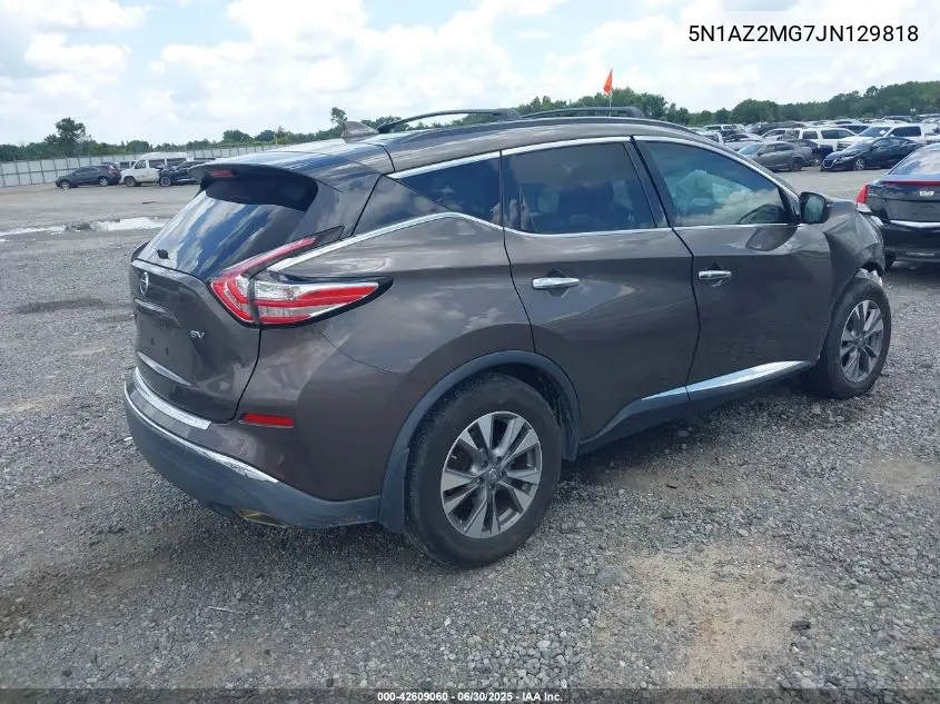 2018 Nissan Murano Sv VIN: 5N1AZ2MG7JN129818 Lot: 42609060