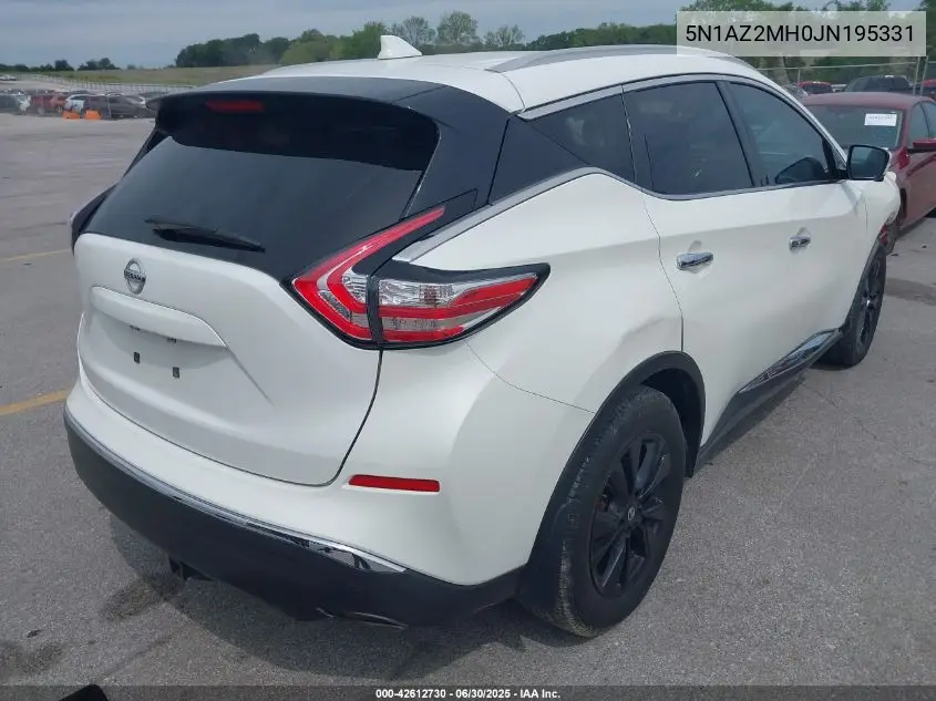 2018 Nissan Murano Sl VIN: 5N1AZ2MH0JN195331 Lot: 42612730