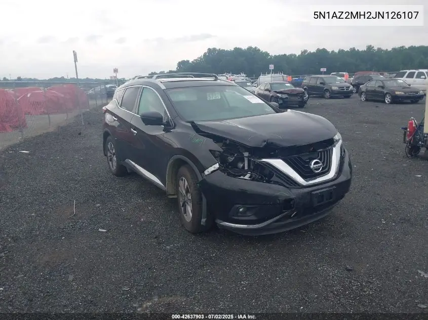 2018 Nissan Murano Sl VIN: 5N1AZ2MH2JN126107 Lot: 42637903