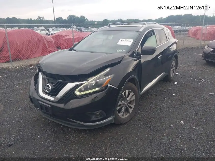 2018 Nissan Murano Sl VIN: 5N1AZ2MH2JN126107 Lot: 42637903
