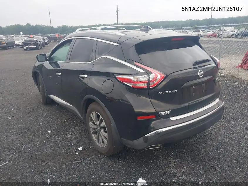 2018 Nissan Murano Sl VIN: 5N1AZ2MH2JN126107 Lot: 42637903