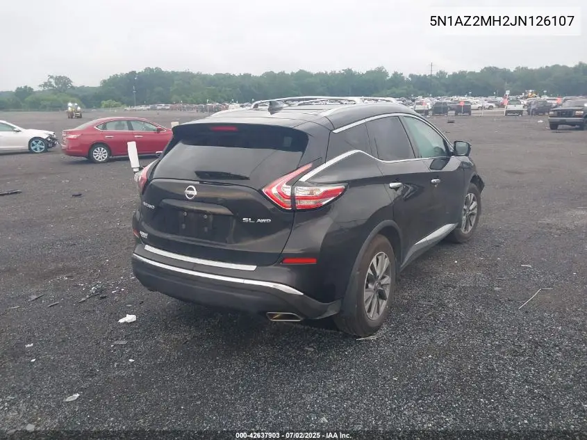 2018 Nissan Murano Sl VIN: 5N1AZ2MH2JN126107 Lot: 42637903