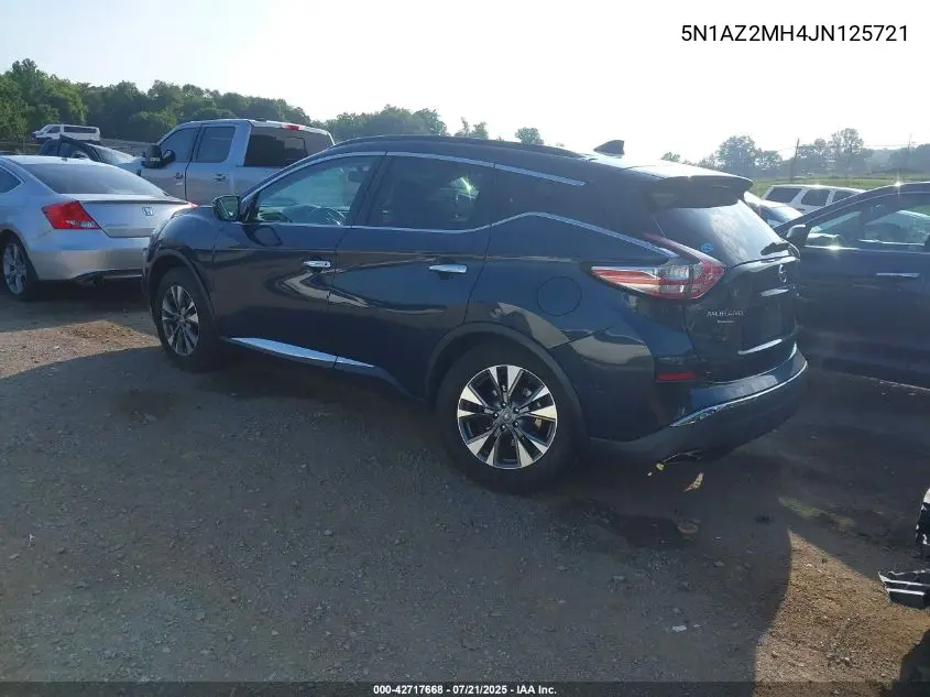 2018 Nissan Murano Sv VIN: 5N1AZ2MH4JN125721 Lot: 42717668
