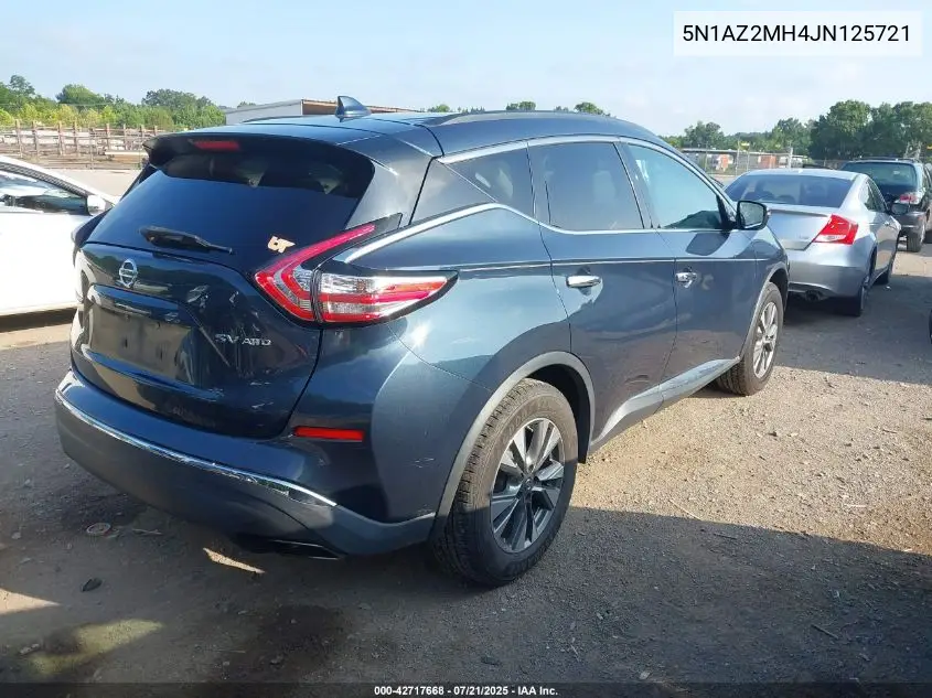 2018 Nissan Murano Sv VIN: 5N1AZ2MH4JN125721 Lot: 42717668