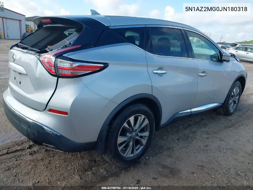 2018 Nissan Murano S VIN: 5N1AZ2MG0JN180318 Lot: 42769794