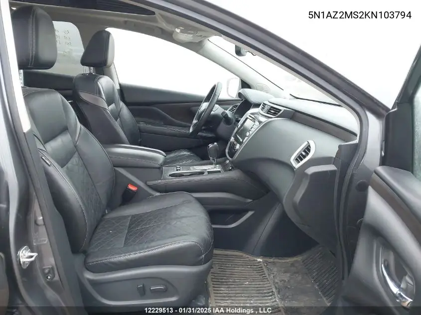 2019 Nissan Murano S/Sl/Sv/Platinum VIN: 5N1AZ2MS2KN103794 Lot: 12229513