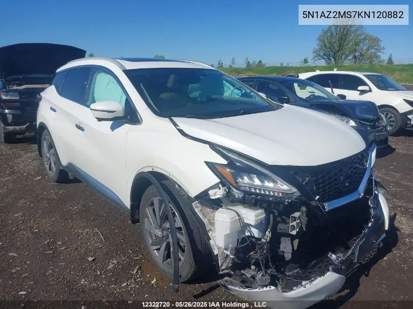 5N1AZ2MS7KN120882 2019 Nissan Murano S/Sl/Sv/Platinum