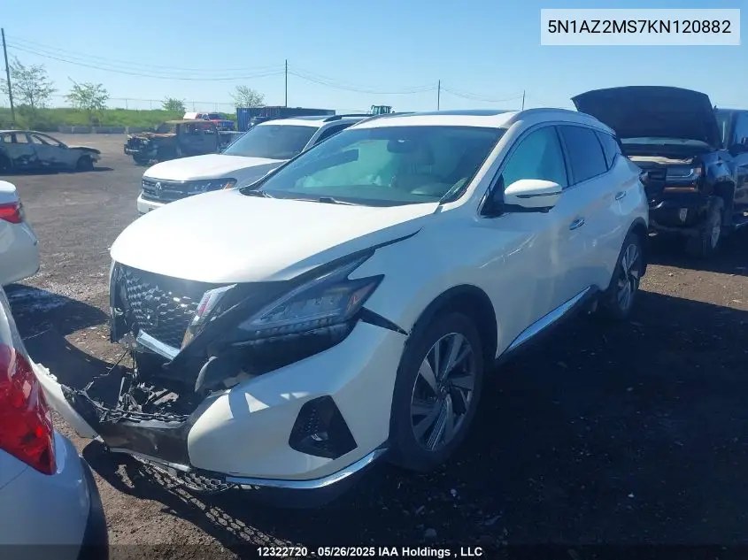 5N1AZ2MS7KN120882 2019 Nissan Murano S/Sl/Sv/Platinum