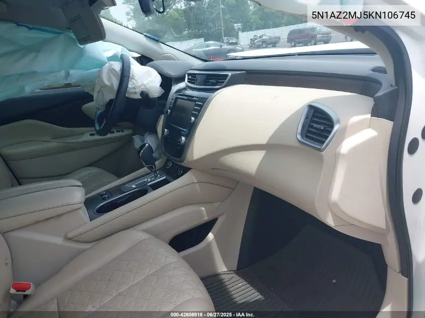 2019 Nissan Murano Platinum VIN: 5N1AZ2MJ5KN106745 Lot: 42606916