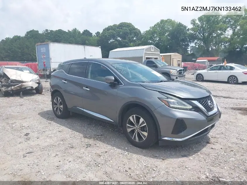 2019 Nissan Murano S VIN: 5N1AZ2MJ7KN133462 Lot: 42611427