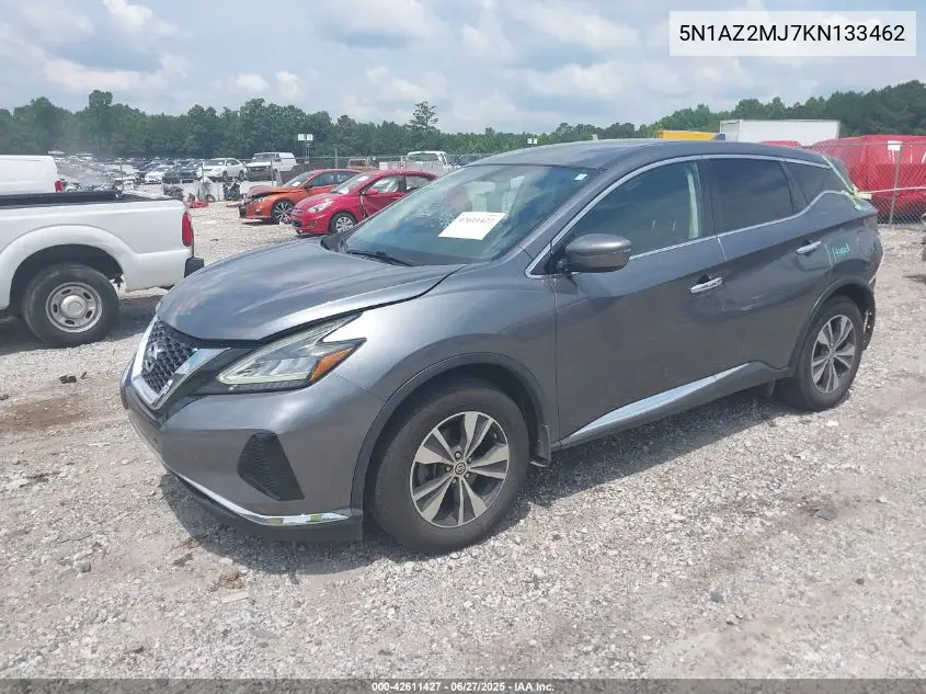 2019 Nissan Murano S VIN: 5N1AZ2MJ7KN133462 Lot: 42611427