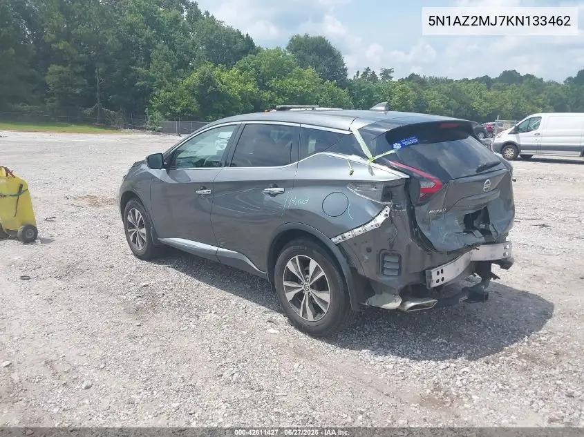 2019 Nissan Murano S VIN: 5N1AZ2MJ7KN133462 Lot: 42611427