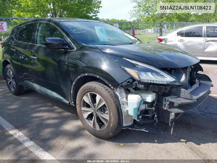 2020 Nissan Murano S Fwd VIN: 5N1AZ2AJ5LN108422 Lot: 42150238