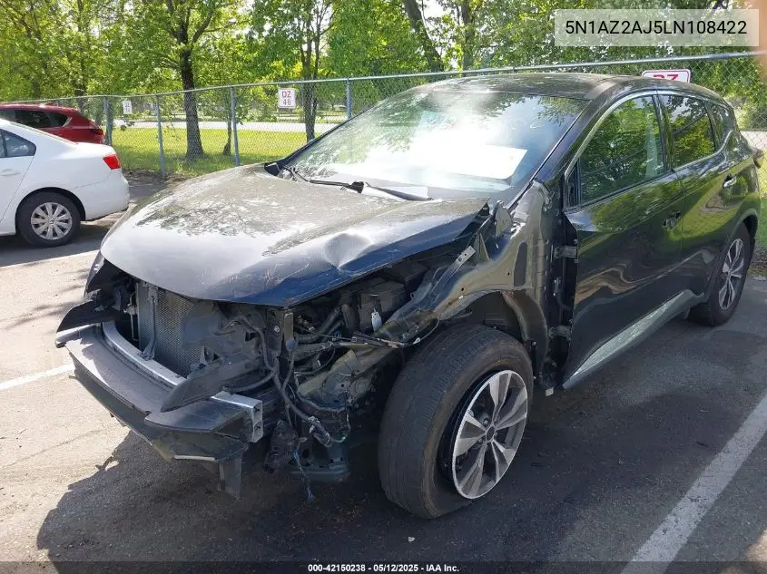 2020 Nissan Murano S Fwd VIN: 5N1AZ2AJ5LN108422 Lot: 42150238