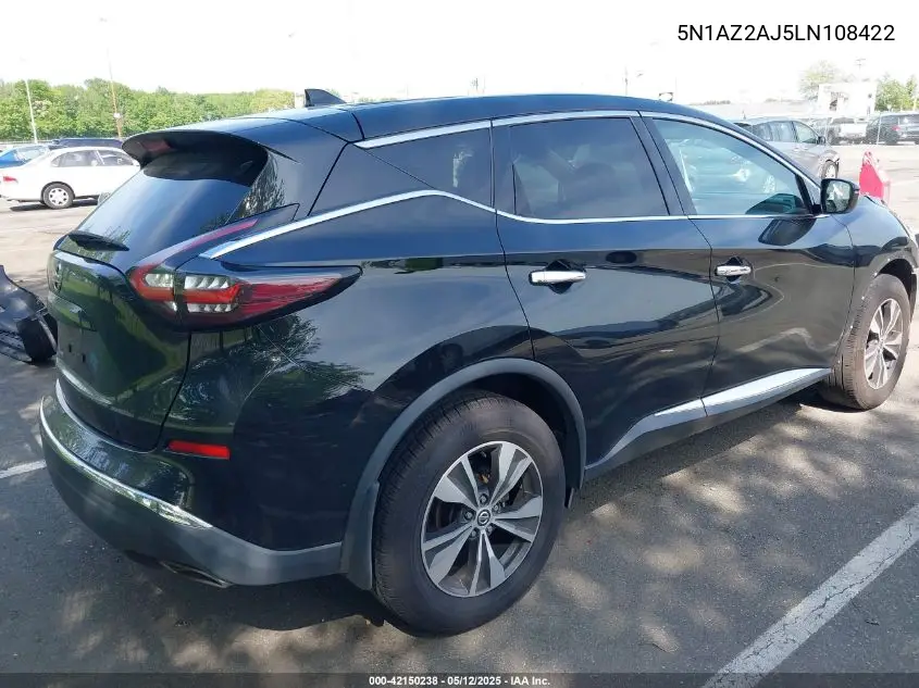 2020 Nissan Murano S Fwd VIN: 5N1AZ2AJ5LN108422 Lot: 42150238