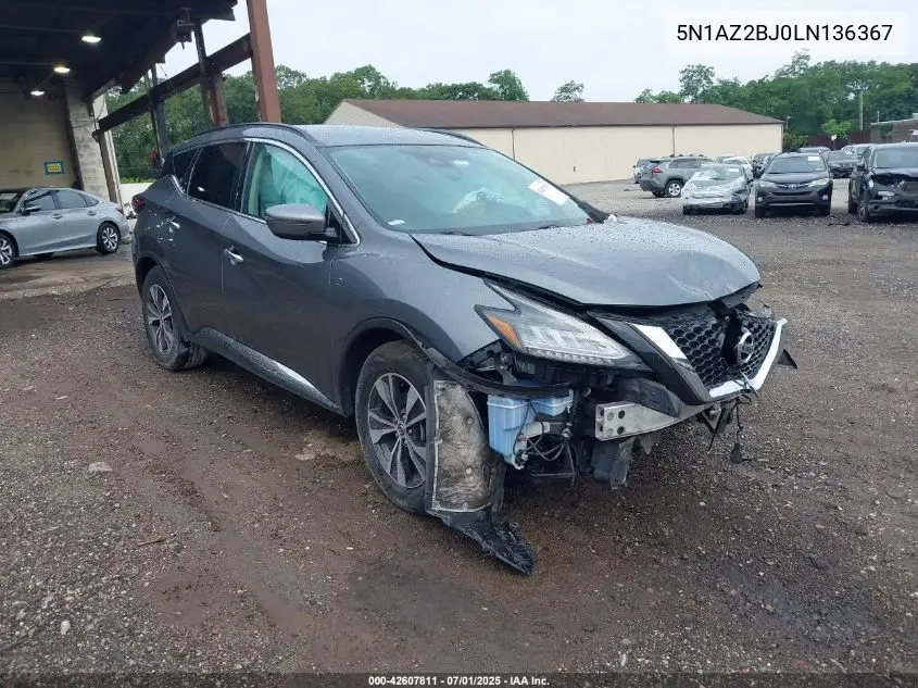 5N1AZ2BJ0LN136367 2020 Nissan Murano Sv Fwd