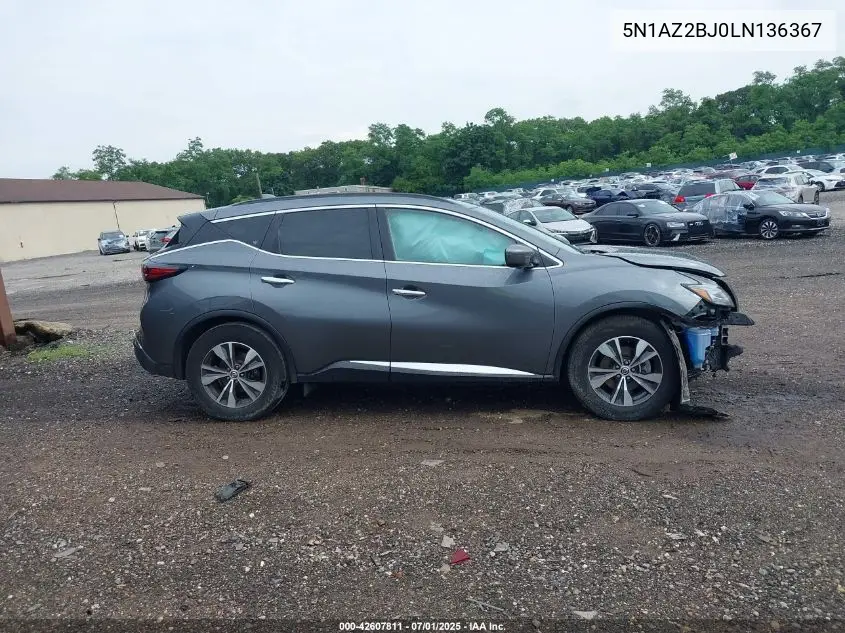 5N1AZ2BJ0LN136367 2020 Nissan Murano Sv Fwd