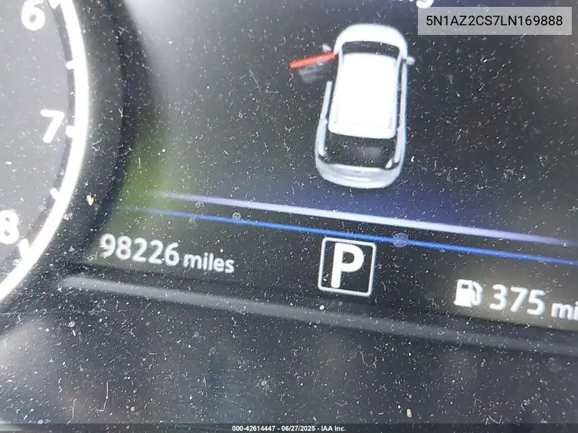 2020 Nissan Murano Sl Intelligent Awd VIN: 5N1AZ2CS7LN169888 Lot: 42614447